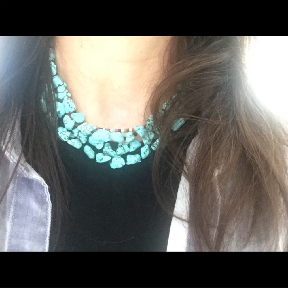 Incredible 50”L hand knotted turquoise necklace